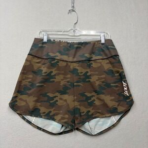 Zoot Running Shorts Womens Large Brown Cali Camo Zipper Pocket Athletic Training